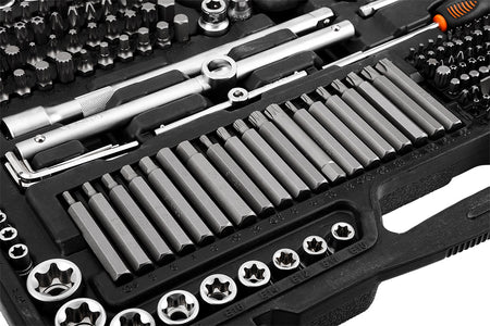 Sada nástrčných kľúčov 1/2", 3/8", 1/4", 300 ks. , saténová farba od NEO TOOLS nájdeš na naravis.sk