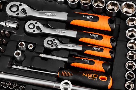 Sada nástrčných kľúčov 1/2", 3/8", 1/4", 220 ks. , saténová od NEO TOOLS nájdeš na naravis.sk