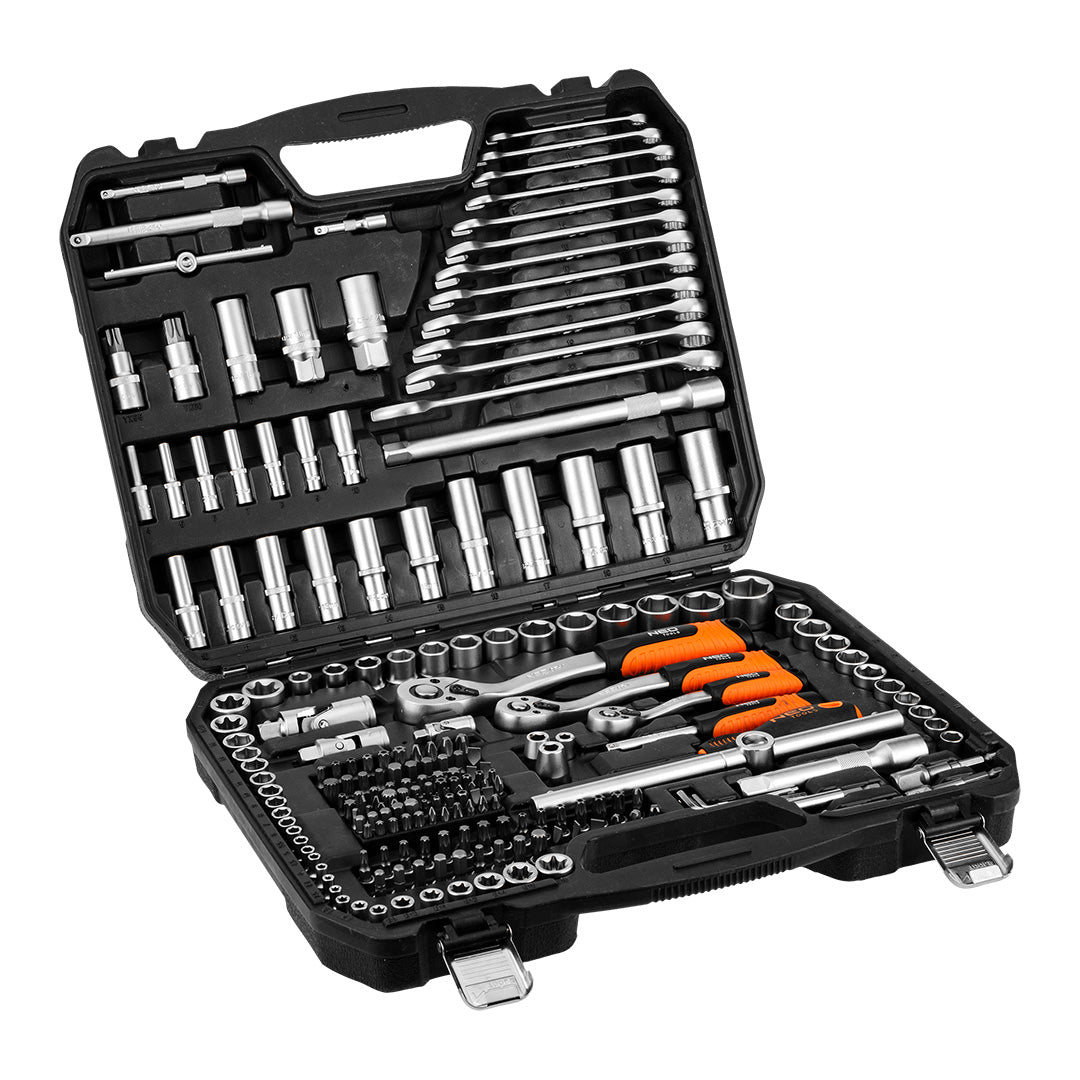 Sada nástrčných kľúčov 1/2", 3/8", 1/4", 220 ks. , saténová od NEO TOOLS nájdeš na naravis.sk