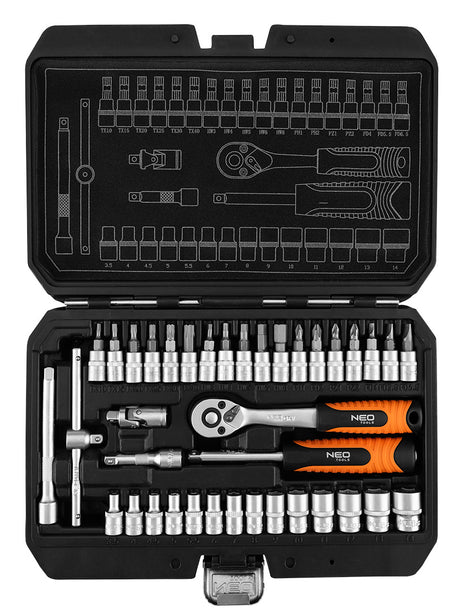 Sada nástrčných kľúčov 1/4", 38 kusov, satén od NEO TOOLS nájdeš na naravis.sk