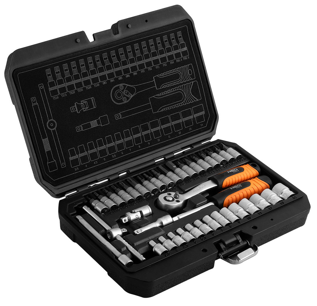 Sada nástrčných kľúčov 1/4", 38 kusov, satén od NEO TOOLS nájdeš na naravis.sk