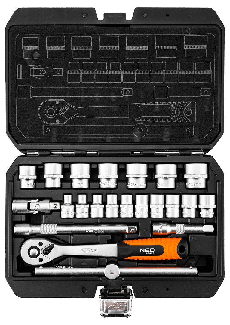 Sada nástrčných kľúčov 3/8", 22 kusov, satén od NEO TOOLS nájdeš na naravis.sk
