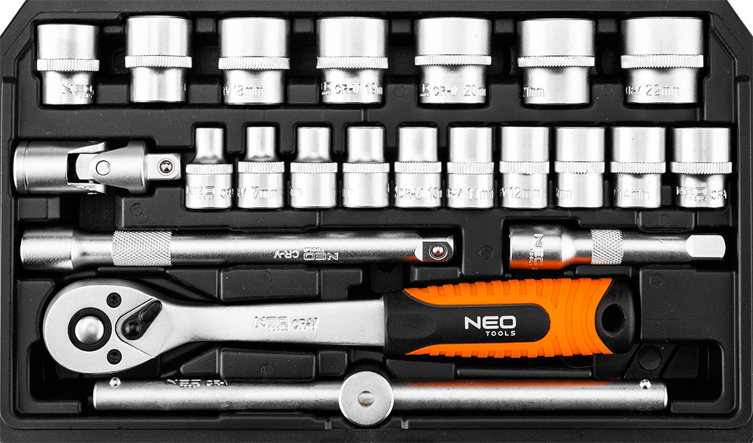 Sada nástrčných kľúčov 3/8", 22 kusov, satén od NEO TOOLS nájdeš na naravis.sk