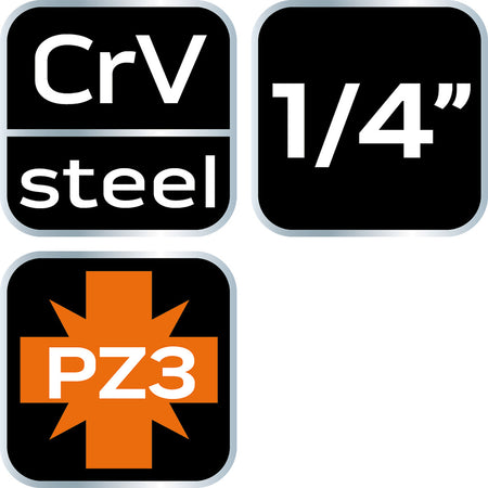 Skrutkovací bit PZ3 na 1/4" zásuvke, dlhý, 87 mm od NEO TOOLS nájdeš na naravis.sk