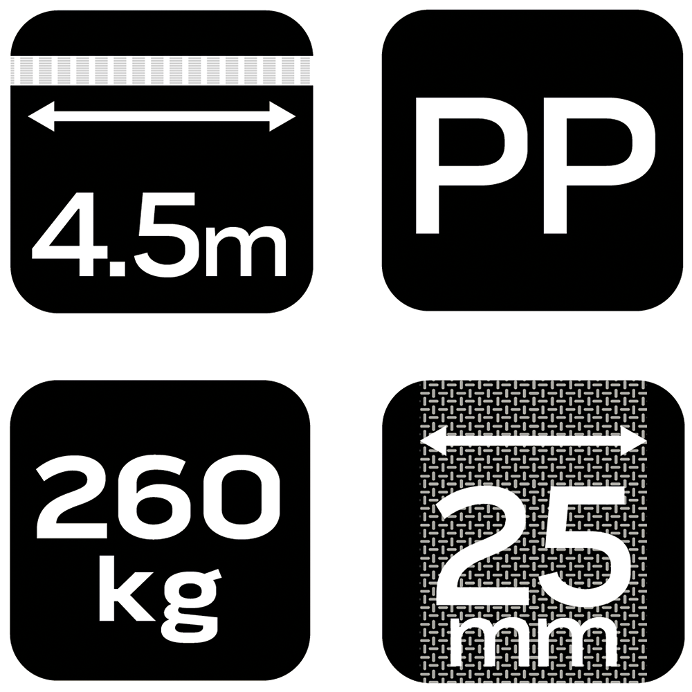 Upevňovací popruh s račňou 25 mm x 4,5 m, odolnosť 260 kg PP od NEO TOOLS nájdeš na naravis.sk