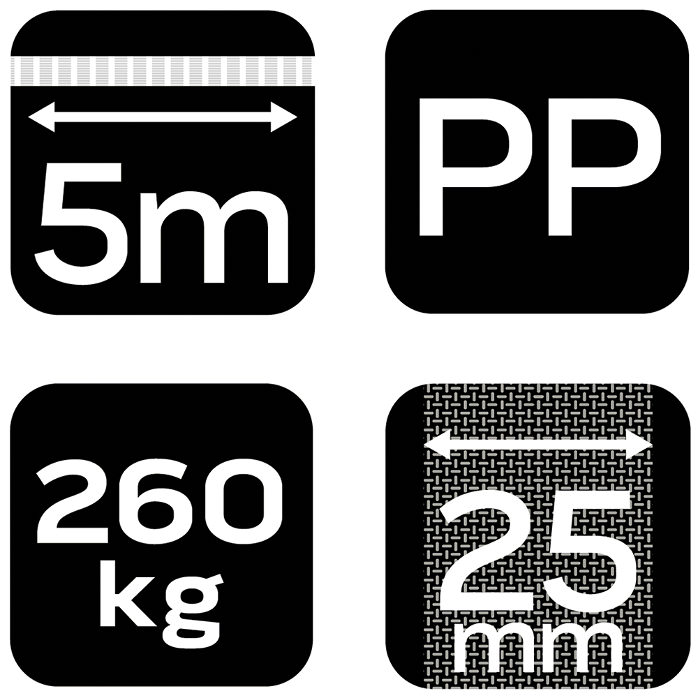 Upevňovací popruh s račňou 25 mm x 5 m, odolnosť 260 kg PP od NEO TOOLS nájdeš na naravis.sk