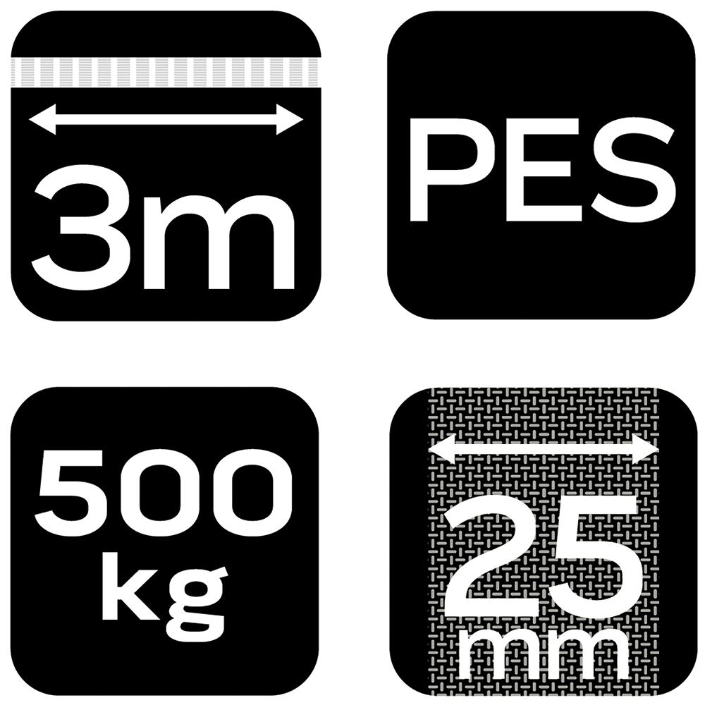 Uväzovací popruh s račňou 25 mm x 3 m, odolný voči 500 kg PES od NEO TOOLS nájdeš na naravis.sk