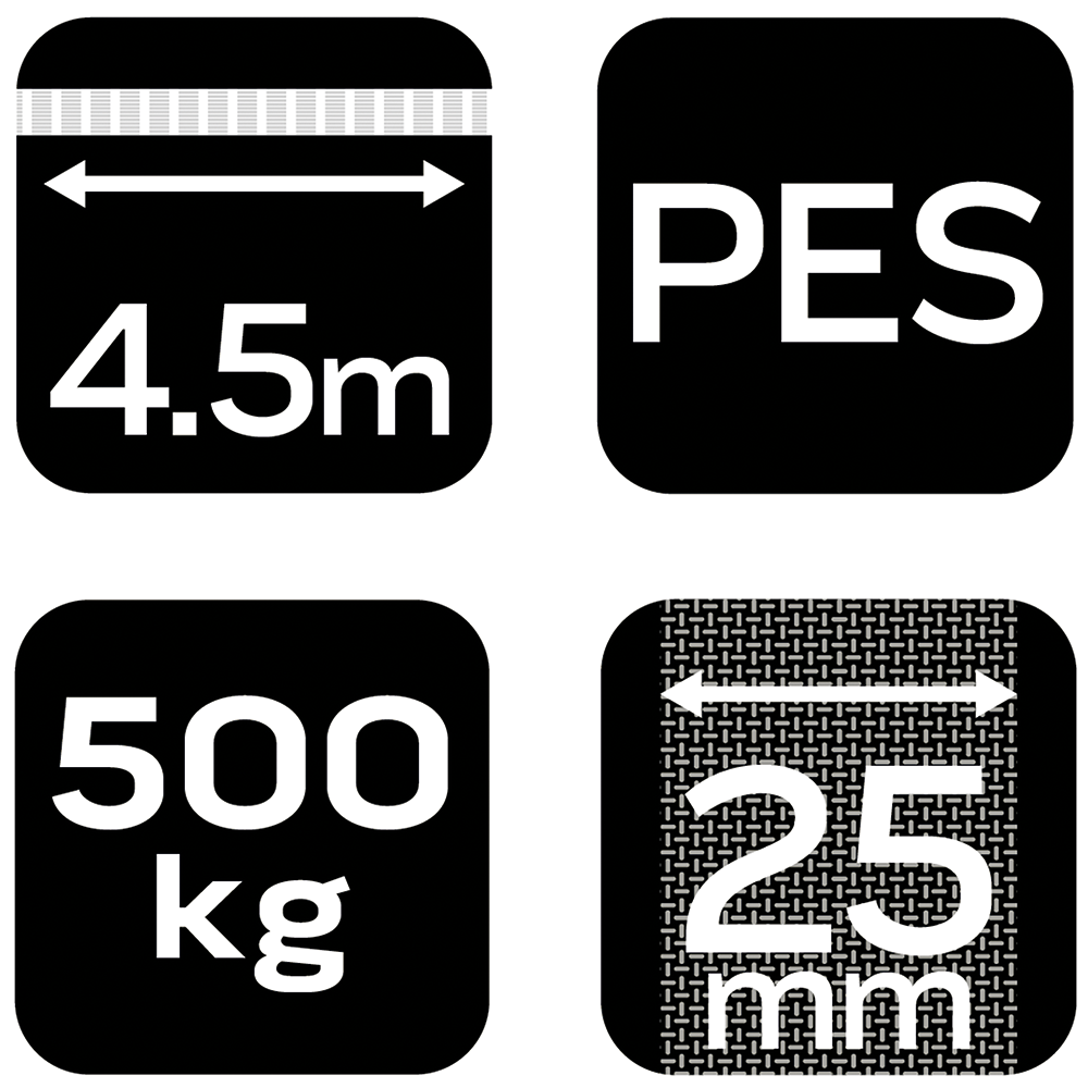 Uväzovací popruh s račňou 25 mm x 4,5 m, odolný voči 500 kg PES od NEO TOOLS nájdeš na naravis.sk