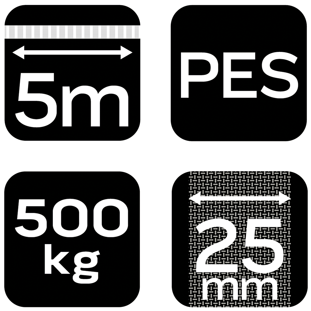Uväzovací popruh s račňou 25 mm x 5 m, odolný voči 500 kg PES od NEO TOOLS nájdeš na naravis.sk