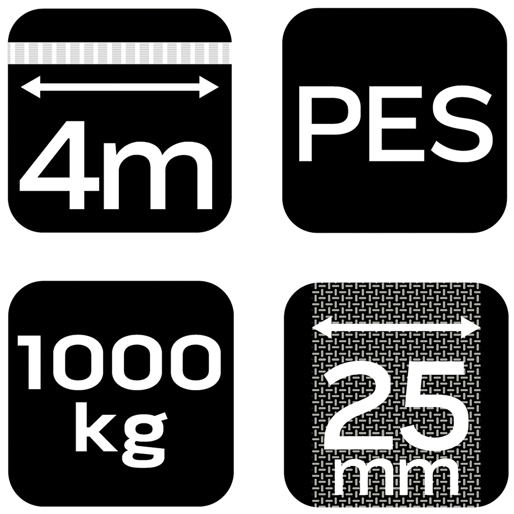 Uväzovací popruh s račňou 25 mm x 4 m, odolný voči 1000 kg PES od NEO TOOLS nájdeš na naravis.sk