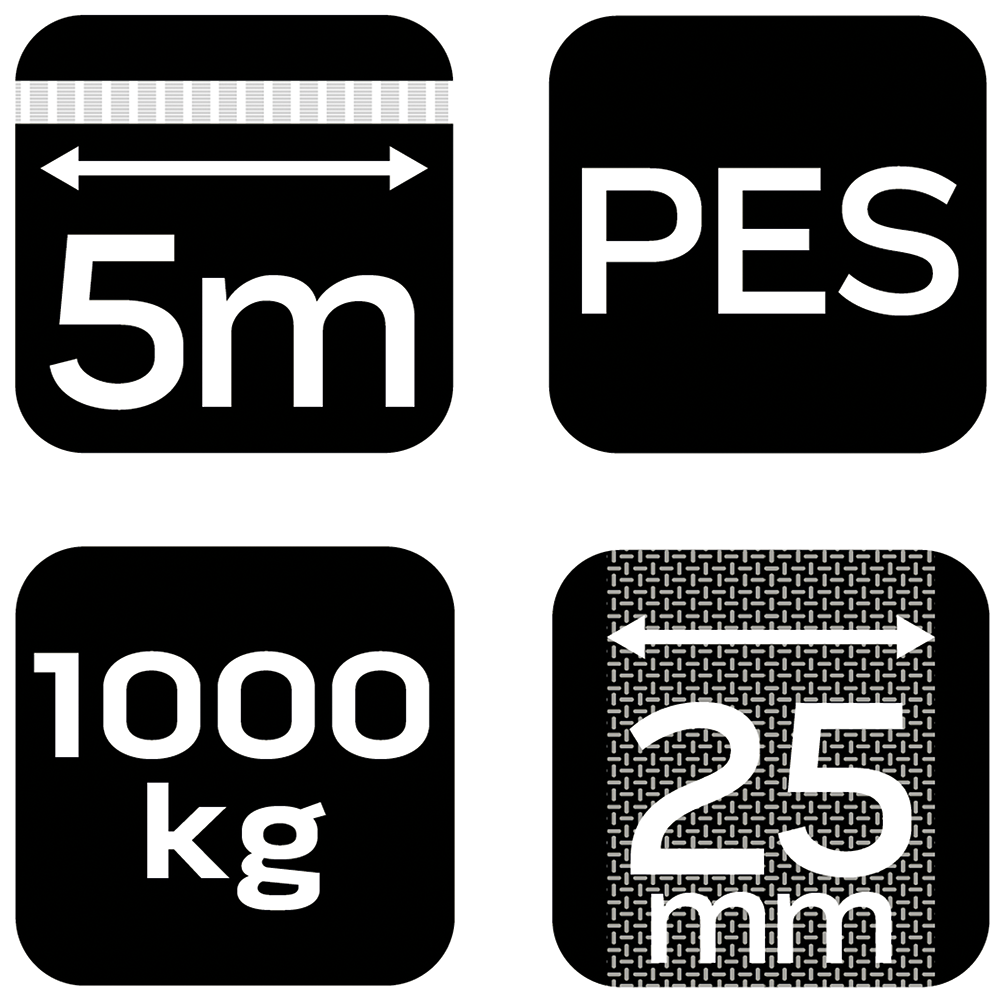 Uväzovací popruh s račňou 25 mm x 5 m, odolný voči 1000 kg PES od NEO TOOLS nájdeš na naravis.sk