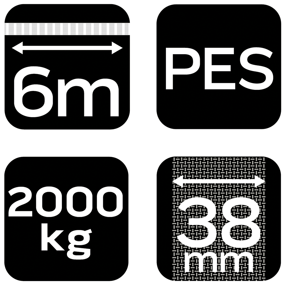 Upevňovací popruh s račňou 38 mm x 6 m, odolnosť 2000 kg PES od NEO TOOLS nájdeš na naravis.sk