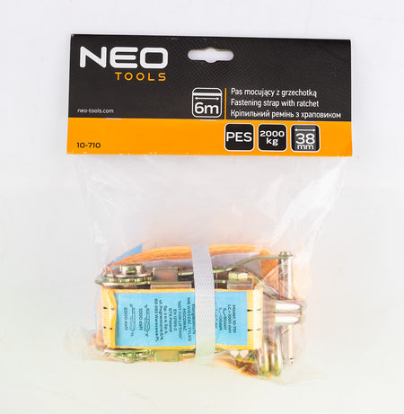 Upevňovací popruh s račňou 38 mm x 6 m, odolnosť 2000 kg PES od NEO TOOLS nájdeš na naravis.sk