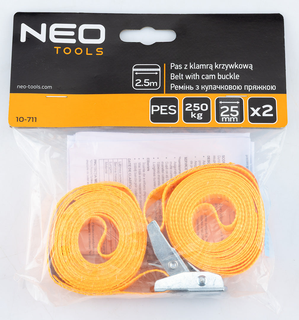 Pás s vačkovou sponou 25 mm x 2,5 m 2 ks. od NEO TOOLS nájdeš na naravis.sk