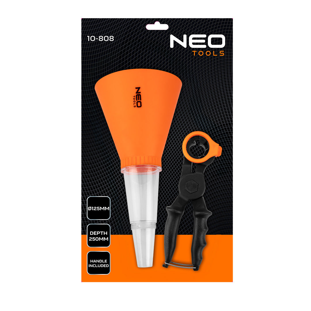 Univerzálny lievik 125 mm, s montážnou konzolou od NEO TOOLS nájdeš na naravis.sk