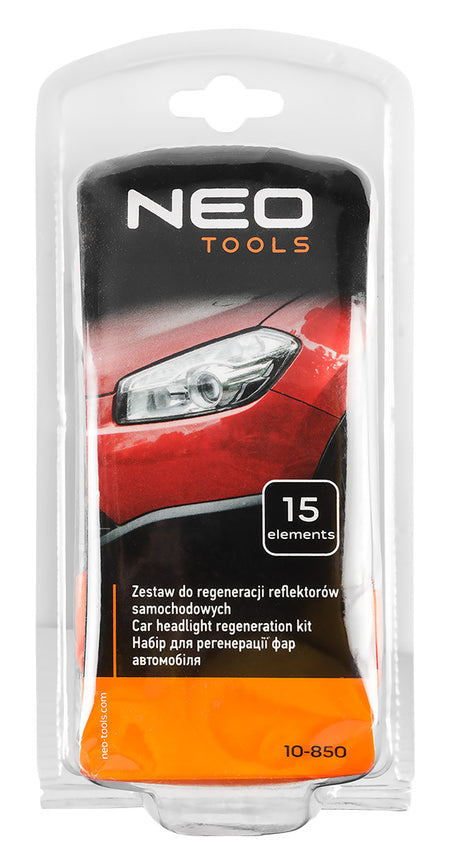 Sada na obnovu svetlometov, 15 prvkov od NEO TOOLS nájdeš na naravis.sk