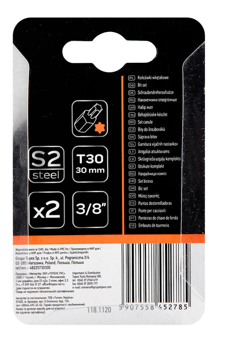 Koncovka TORX T30 x 30 mm, S2 x 2 ks. od NEO TOOLS nájdeš na naravis.sk