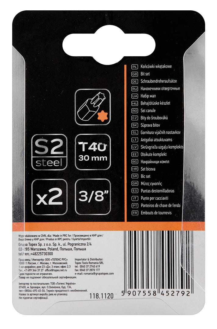 Koncovka TORX T40 x 30 mm, S2 x 2 ks. od NEO TOOLS nájdeš na naravis.sk