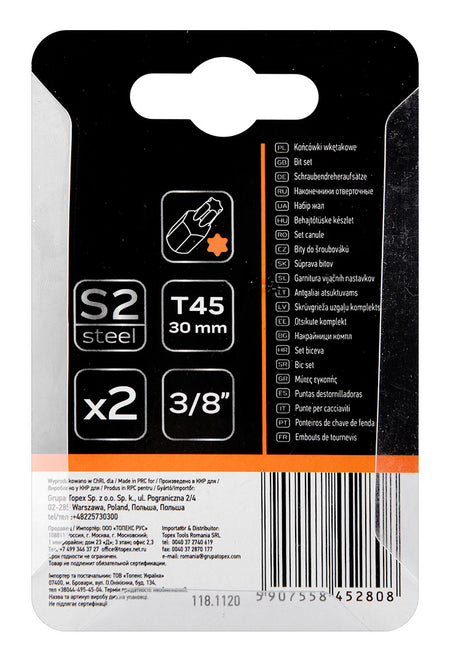 Koncovka TORX T45 x 30 mm, S2 x 2 ks. od NEO TOOLS nájdeš na naravis.sk