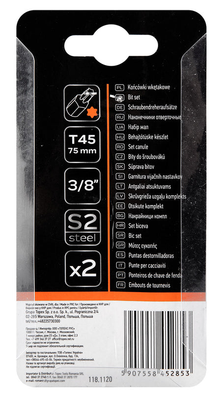 Koncovka TORX T45 x 75 mm, S2 x 2 ks. od NEO TOOLS nájdeš na naravis.sk