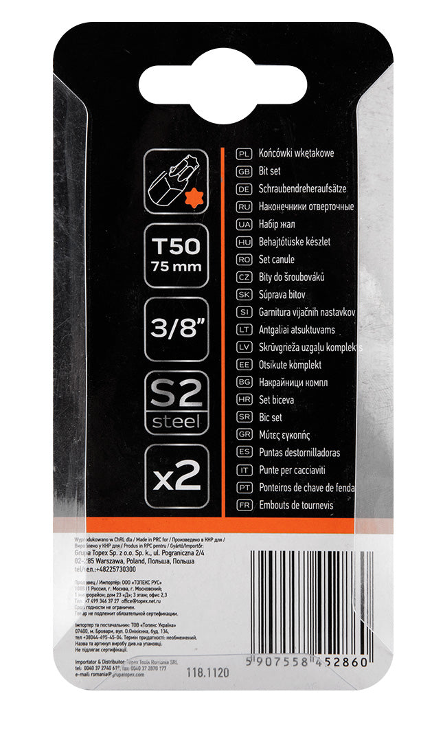 Koncovka TORX T50 x 75 mm, S2 x 2 ks. od NEO TOOLS nájdeš na naravis.sk