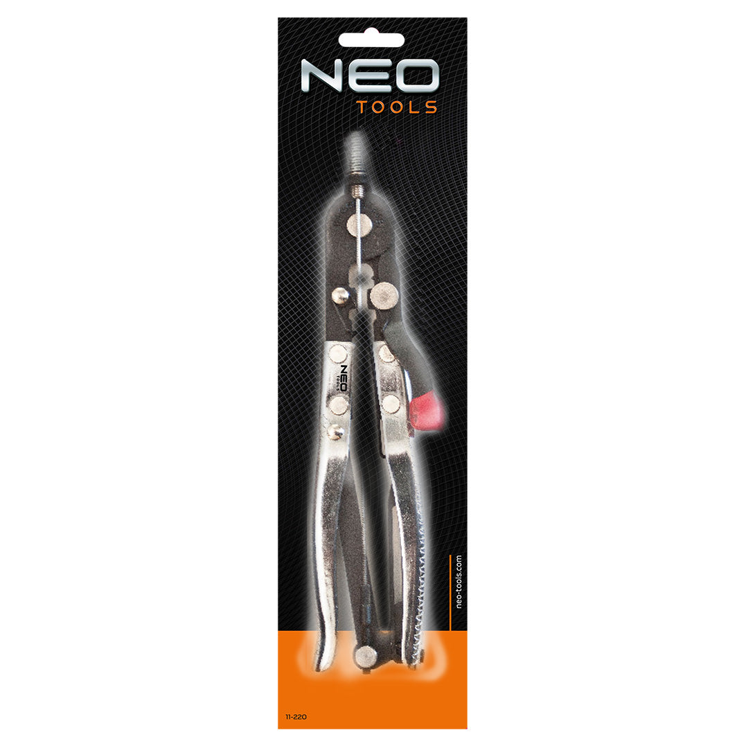 Kliešte s lankom na samosvorné hadicové spony od NEO TOOLS nájdeš na naravis.sk