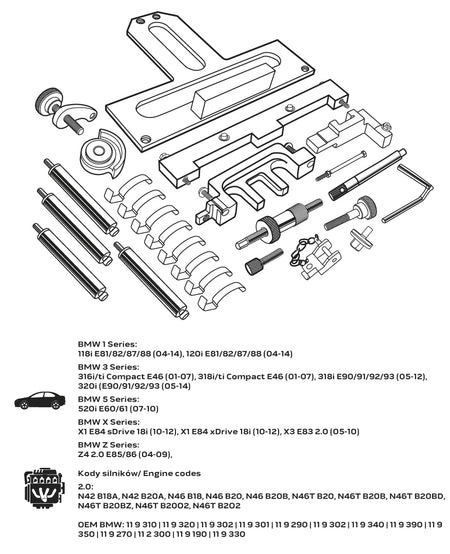 Súprava blokád rozvodov pre benzínové motory BMW od NEO TOOLS nájdeš na naravis.sk
