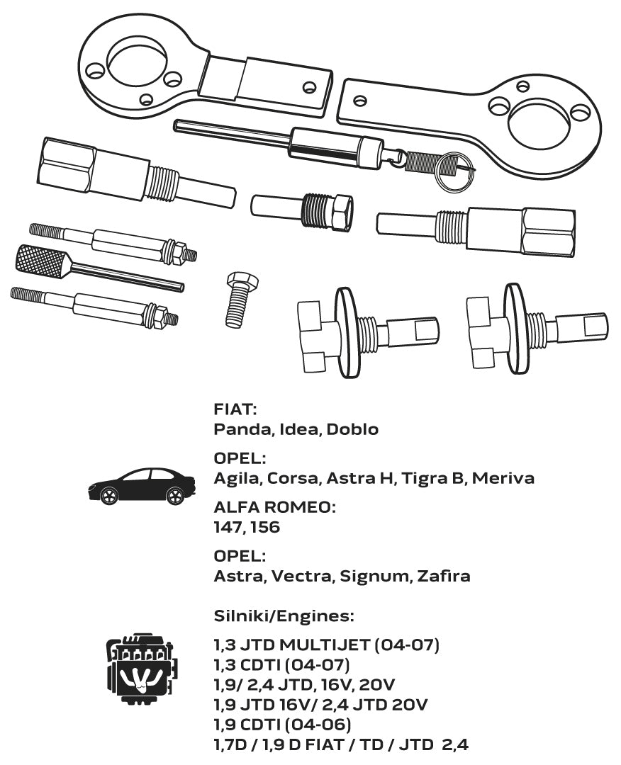 Súprava blokád rozvodov pre dieselové motory Fiat/GM od NEO TOOLS nájdeš na naravis.sk