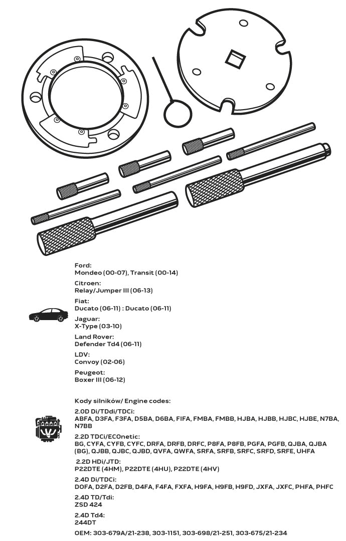 Súprava blokád rozvodov pre dieselové motory Ford/Citroen/Fiat/Jaguar/Land Rover/LDV/Peugeot od NEO TOOLS nájdeš na naravis.sk