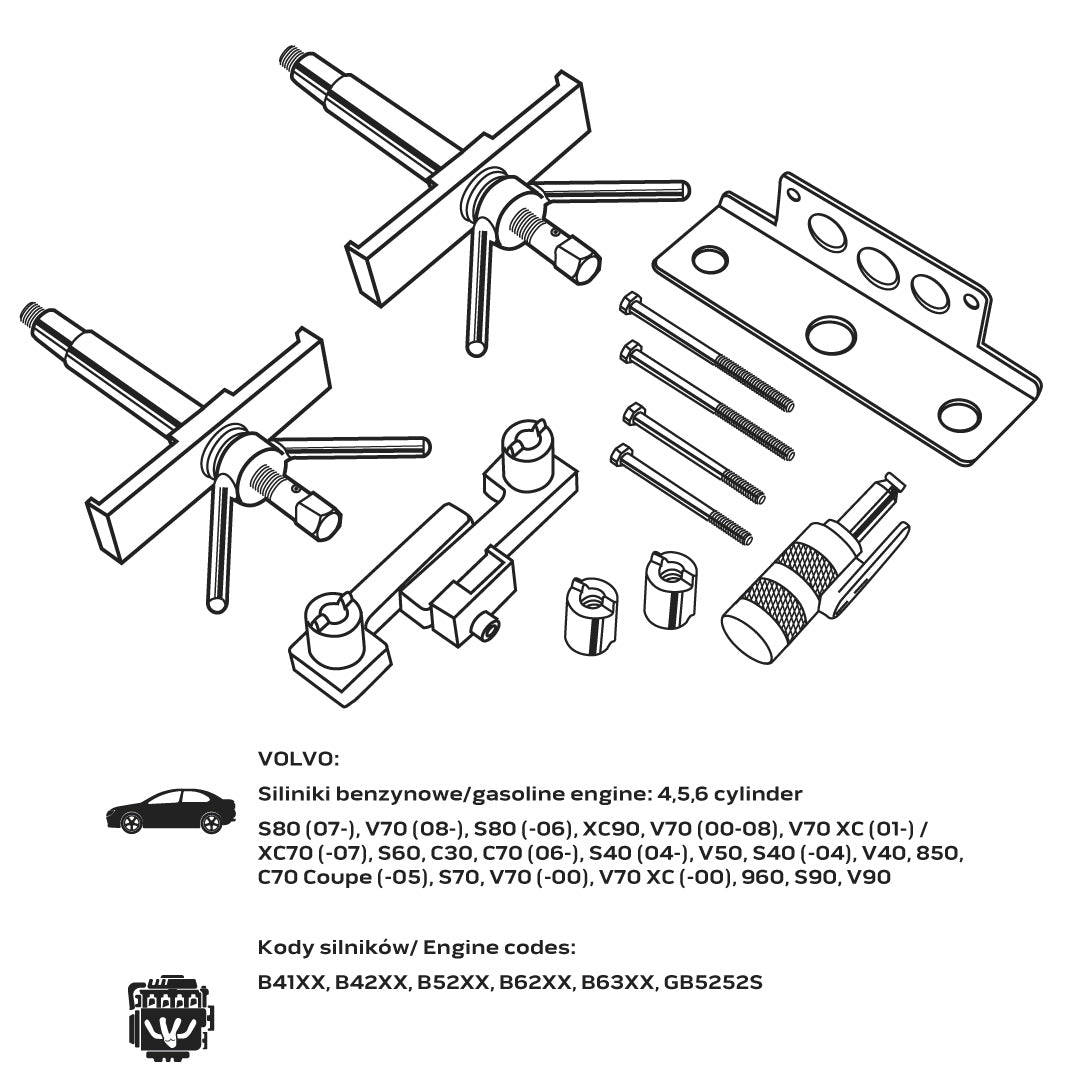 Súprava blokád rozvodov pre benzínové motory VOLVO od NEO TOOLS nájdeš na naravis.sk