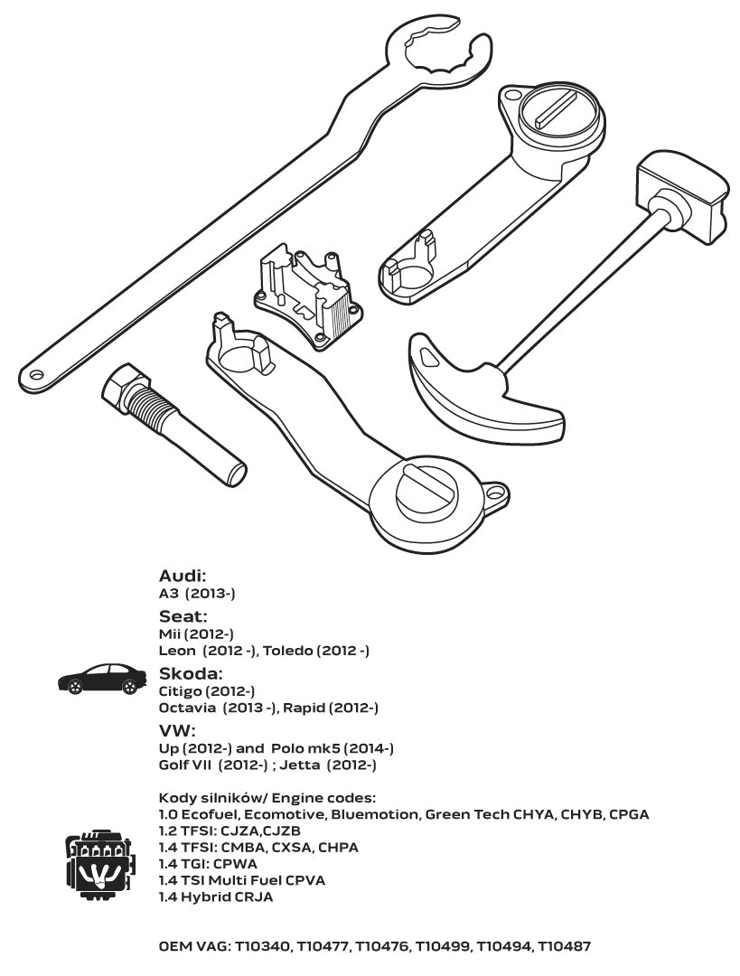 Súprava blokád rozvodov pre benzínové motory VAG 1.2/1.4 TSI/TFSI/TGI od NEO TOOLS nájdeš na naravis.sk