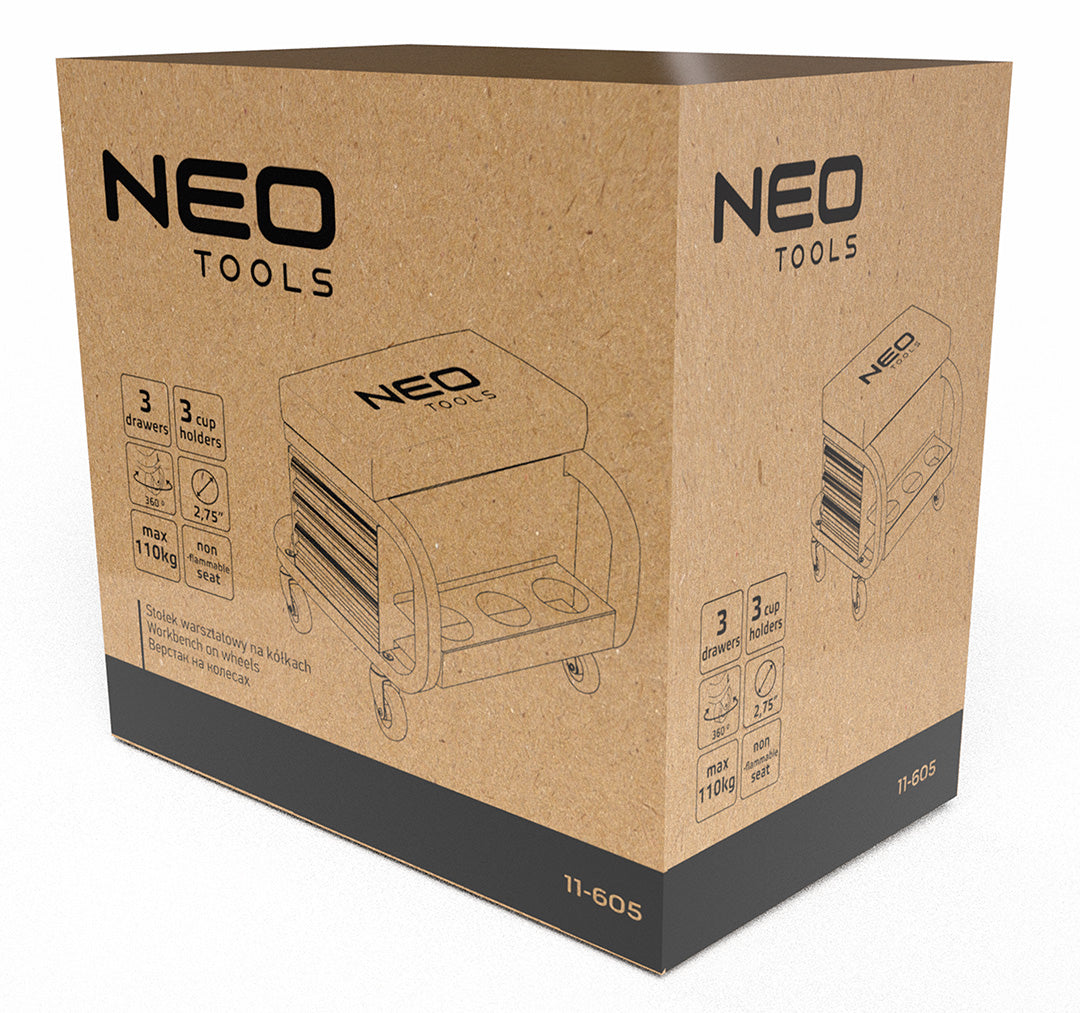Pracovný stôl na kolieskach so zásuvkami na náradie od NEO TOOLS nájdeš na naravis.sk