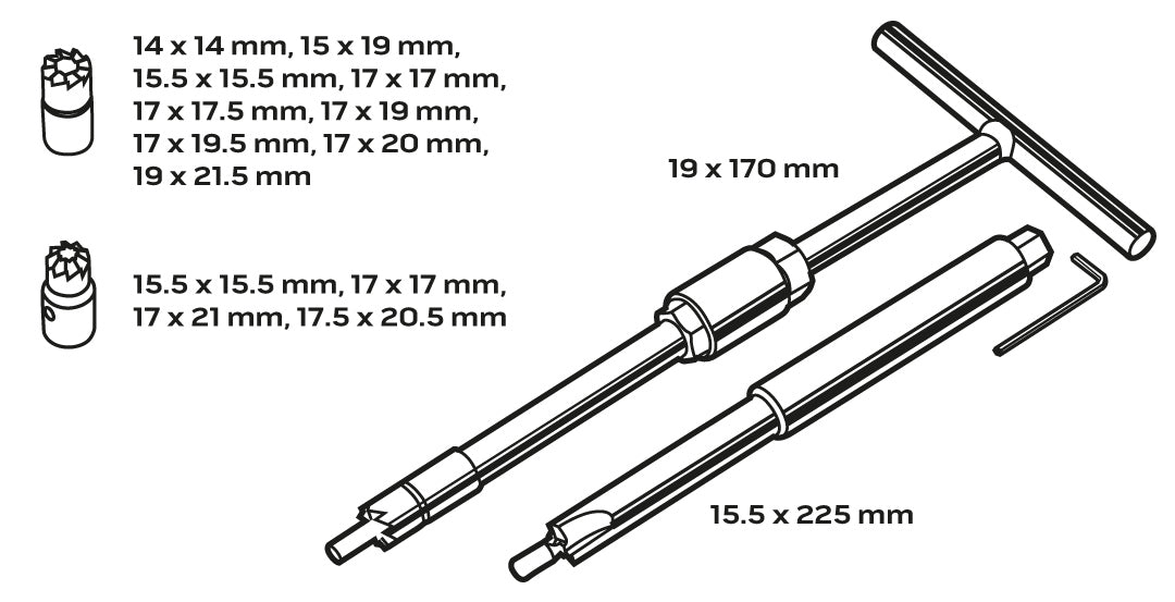 Frézy na čistenie zásuviek vstrekovačov, 17 ks od NEO TOOLS nájdeš na naravis.sk
