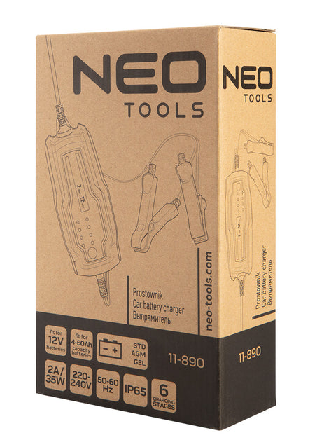 Automatická nabíjačka 2A / 35W, 4-60Ah, na kyslé / AGM / gélové batérie od NEO TOOLS nájdeš na naravis.sk