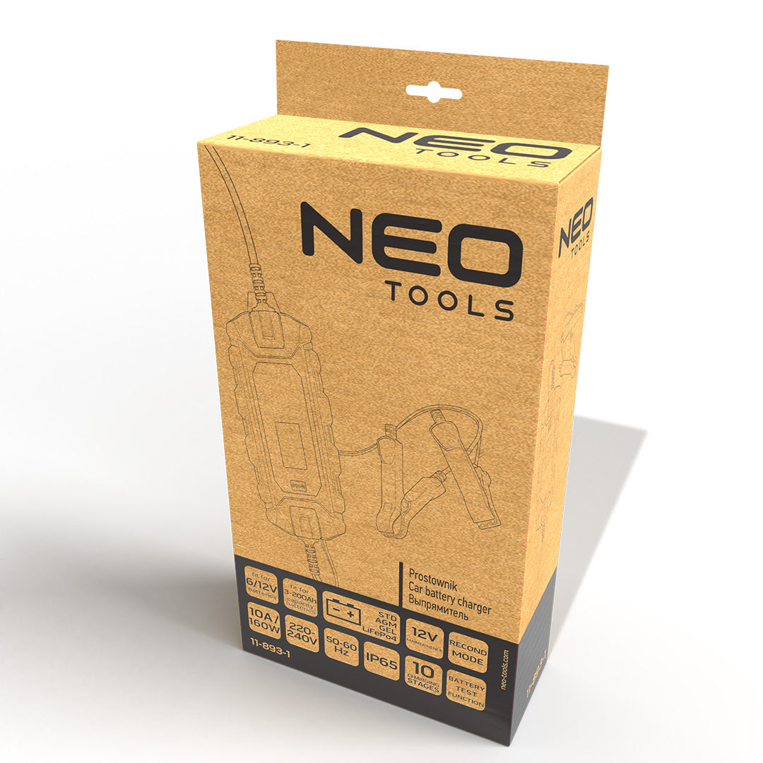 Automatický usmerňovač 10A/160W, 3-200Ah, pre kyslé / AGM / GEL batérie od NEO TOOLS nájdeš na naravis.sk