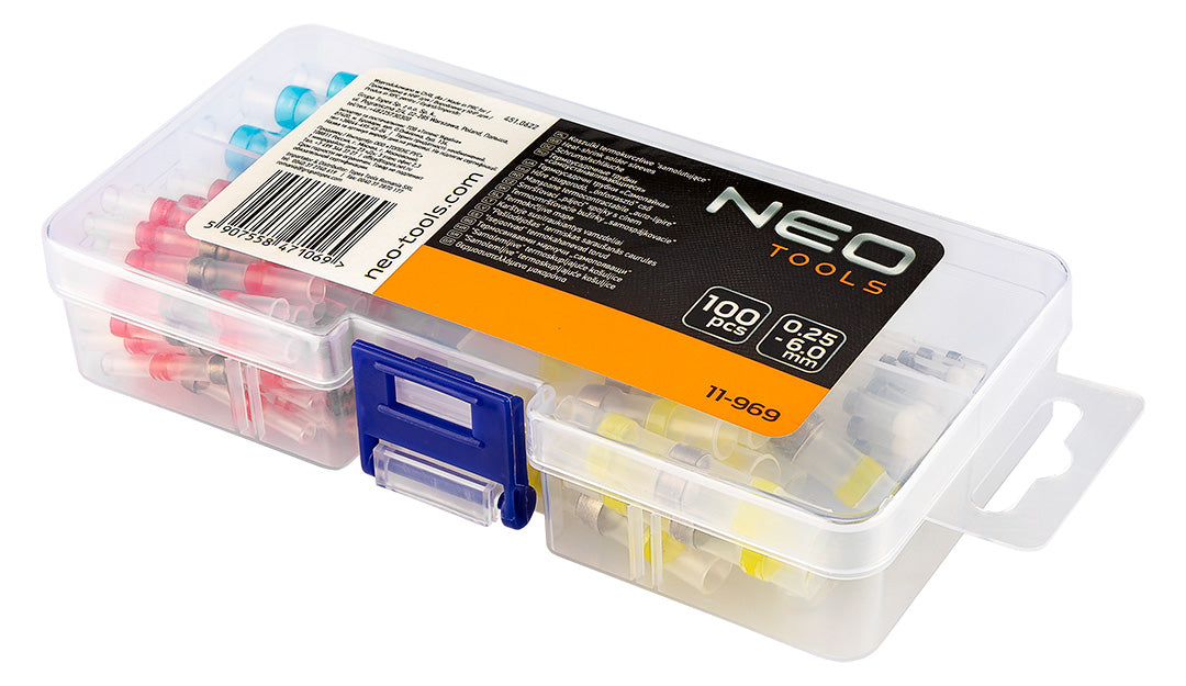 Teplom zmršťovacie manžety, samozmršťovacie, 100 ks (0,25 - 6,0 mm) od NEO TOOLS nájdeš na naravis.sk