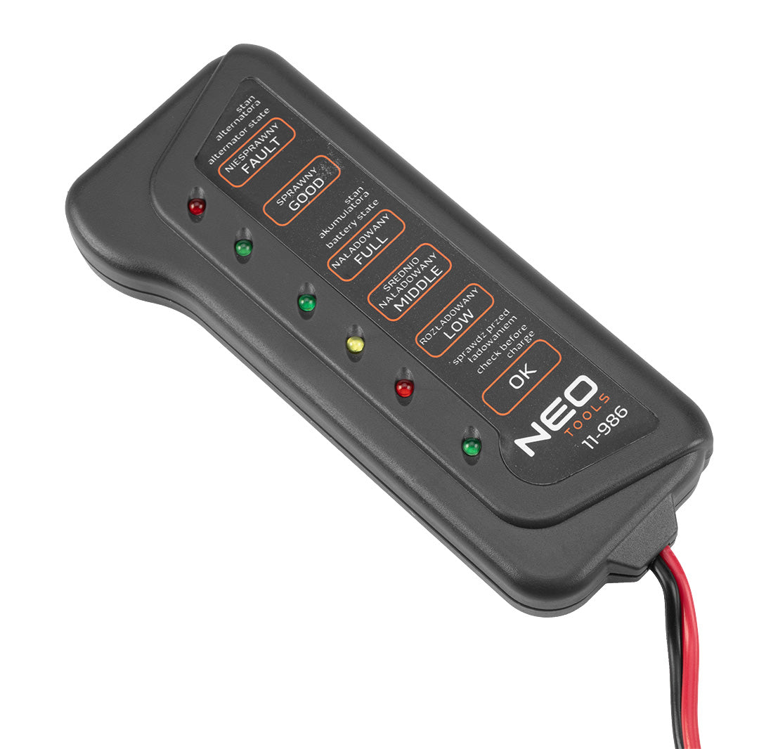 Tester batérií a nabíjania 12 V LED od NEO TOOLS nájdeš na naravis.sk