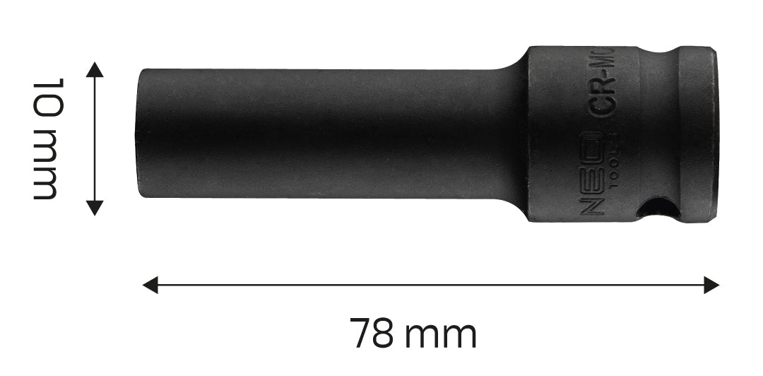 Príklepový nástavec 1/2" dlhý , 10 x 78 mm, Cr-Mo od NEO TOOLS nájdeš na naravis.sk