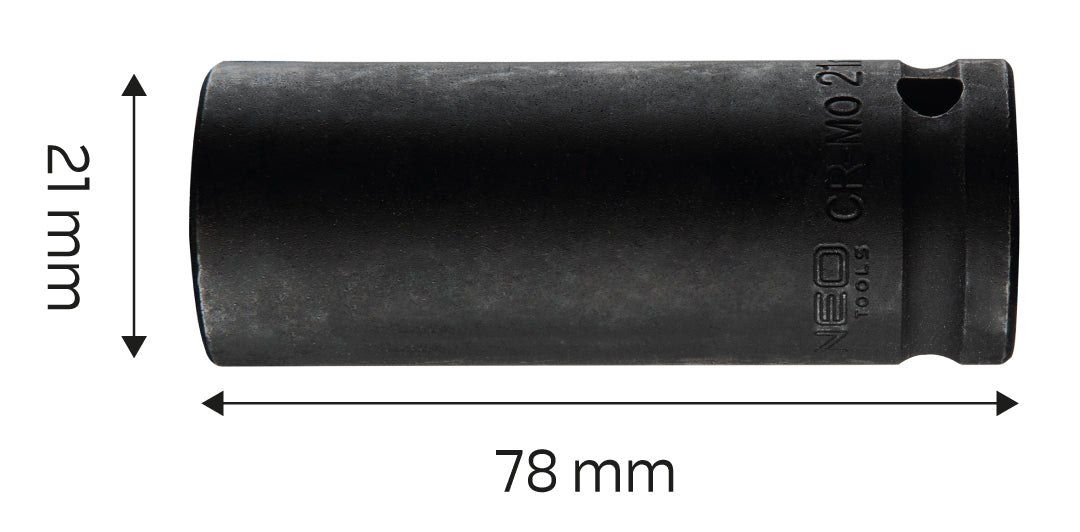 Príklepový nástavec 1/2" dlhý , 21 x 78 mm, Cr-Mo od NEO TOOLS nájdeš na naravis.sk