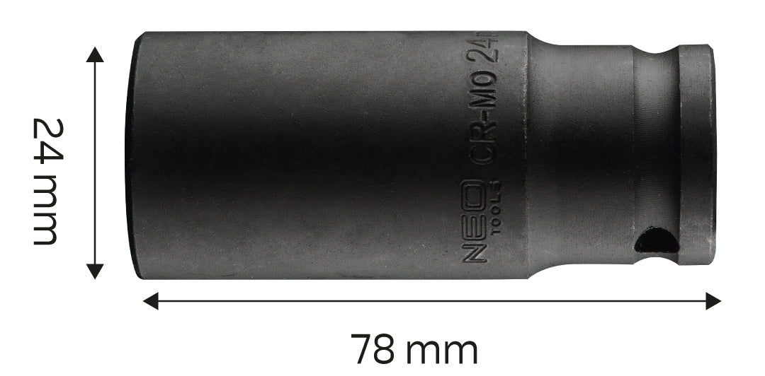 Príklepový nástavec 1/2" dlhý , 24 x 78 mm, Cr-Mo od NEO TOOLS nájdeš na naravis.sk
