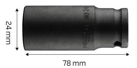 Príklepový nástavec 1/2" dlhý , 24 x 78 mm, Cr-Mo od NEO TOOLS nájdeš na naravis.sk