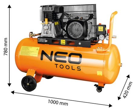 Olejový kompresor 100l, 230V od NEO TOOLS nájdeš na naravis.sk