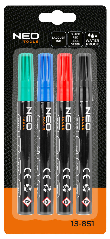 Hrubý stavebný popisovač, 4 farby, permanentný, vodeodolný, lak, hliník, 4 ks od NEO TOOLS nájdeš na naravis.sk
