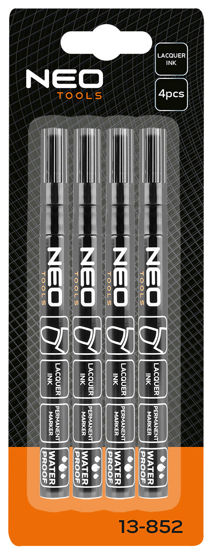 Stavebný popisovač, čierny, permanentný, vodeodolný, lak, hliník, 4 ks od NEO TOOLS nájdeš na naravis.sk