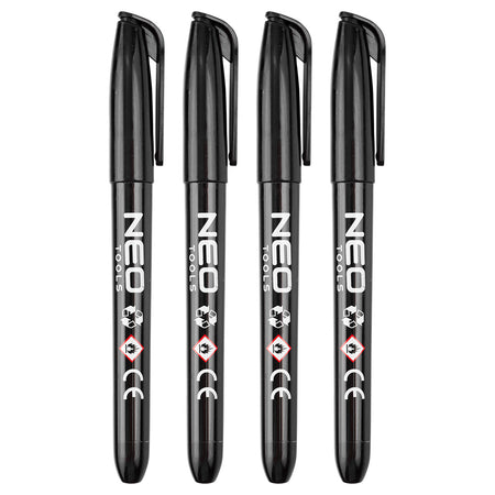 Stavebný popisovač, čierny, permanentný, vodeodolný, na olejovej báze, 4 kusy od NEO TOOLS nájdeš na naravis.sk