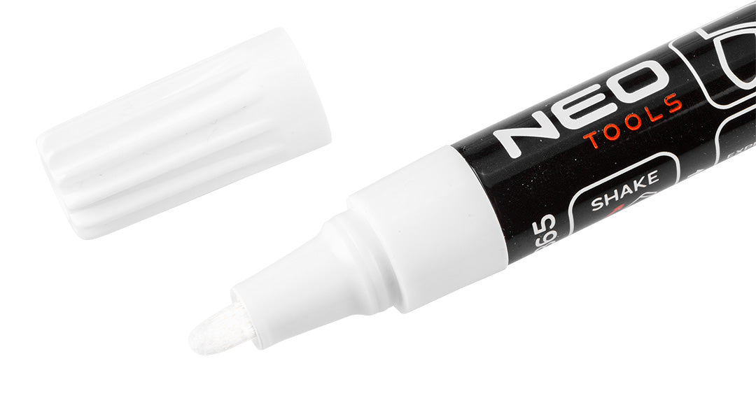 Stavebný popisovač, biely, permanentný, vodeodolný, lak, hliník, násobky po 12 ks. od NEO TOOLS nájdeš na naravis.sk