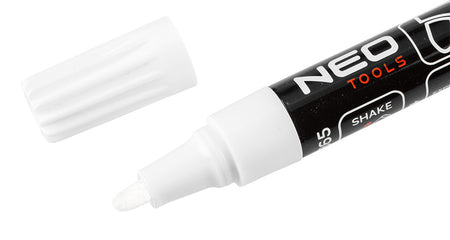 Stavebný popisovač, biely, permanentný, vodeodolný, lak, hliník, násobky po 12 ks. od NEO TOOLS nájdeš na naravis.sk