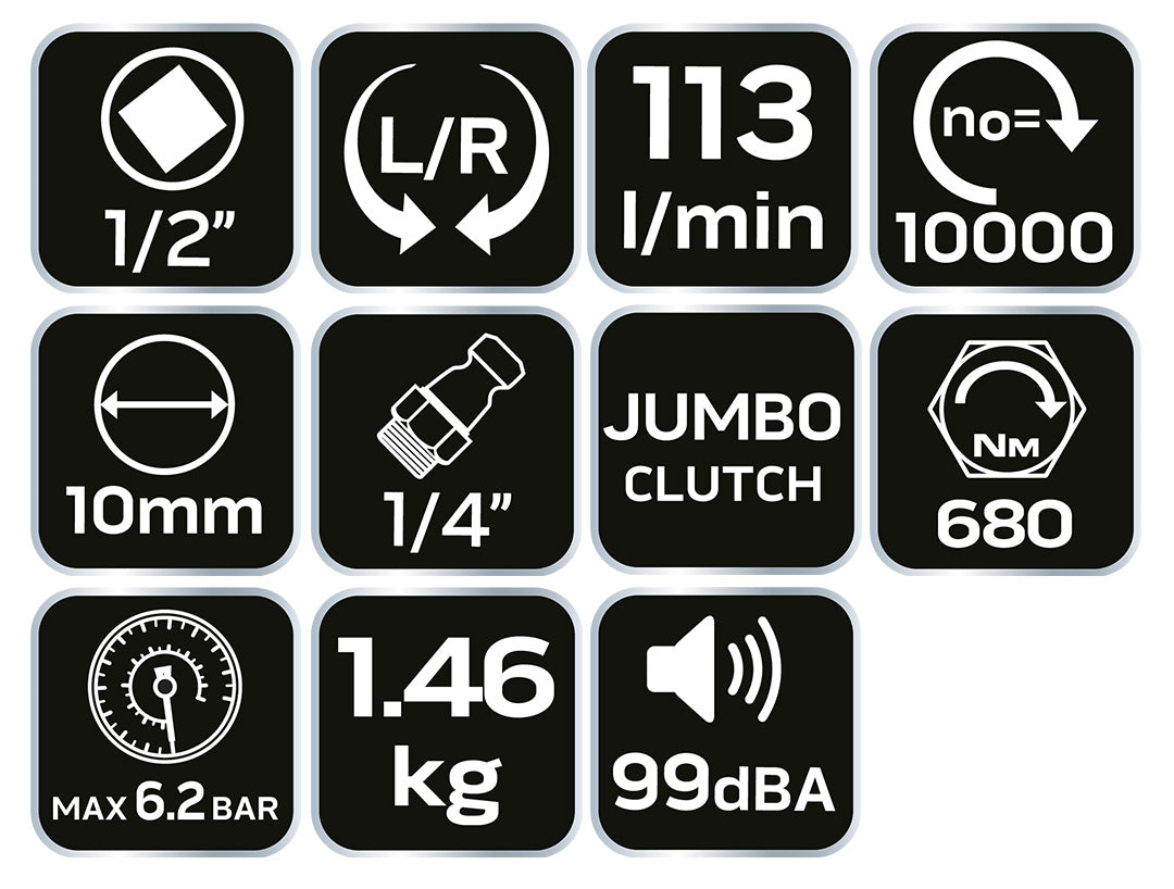 Pneumatický úderový kľúč 1/2 ", 680Nm od NEO TOOLS nájdeš na naravis.sk