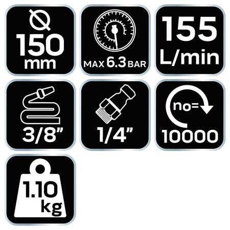 Pneumatická excentrická brúska 150 mm, odsávanie prachu od NEO TOOLS nájdeš na naravis.sk