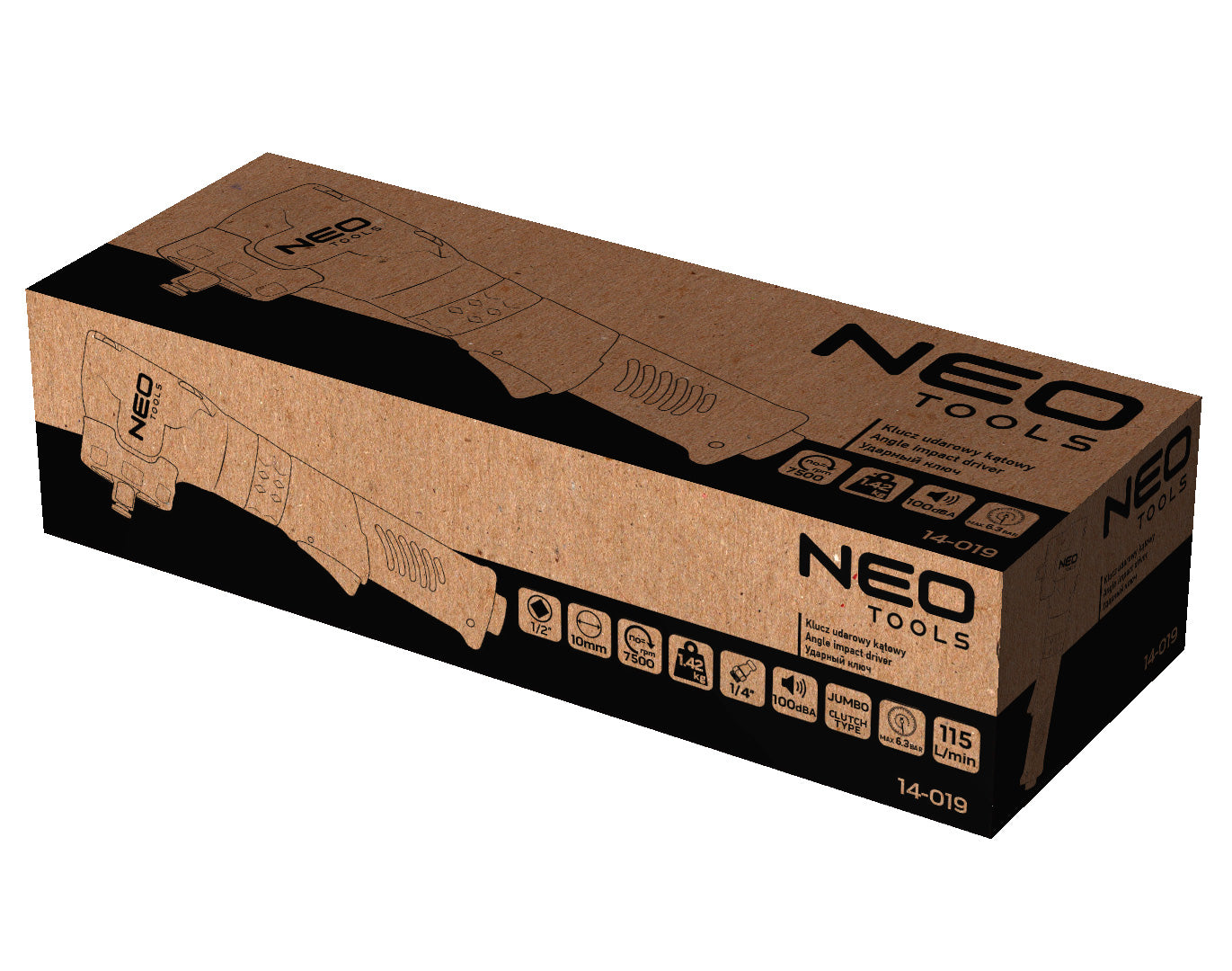Uhlový rázový kľúč, 1/2", 500 Nm od NEO TOOLS nájdeš na naravis.sk